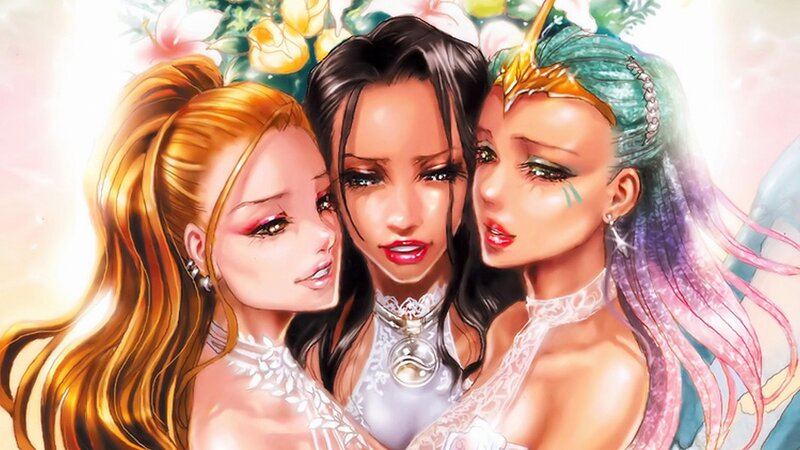 three women in fantasy attire