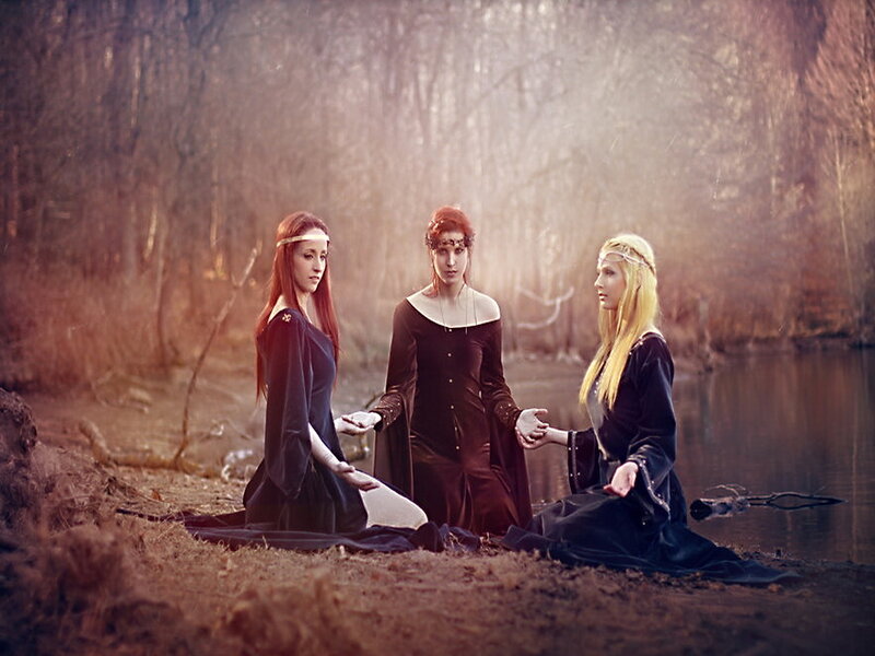 Three Women in Forest — Brown
