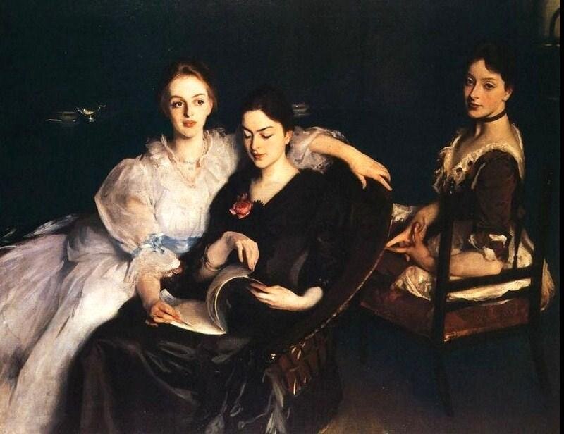 Three Women in Formal Wear — Black