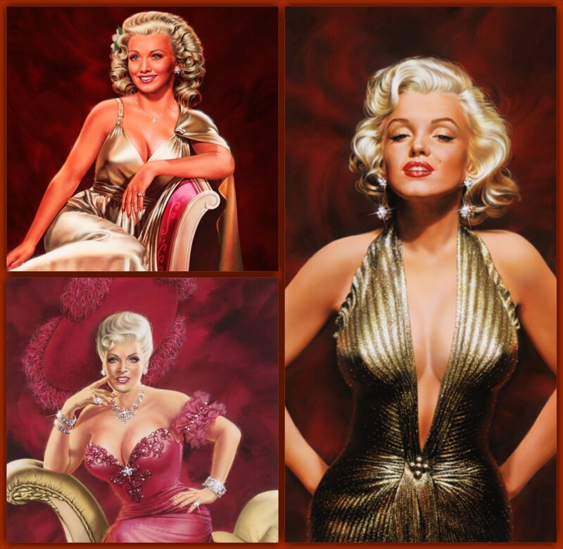 Three Women in Glamorous Dresses