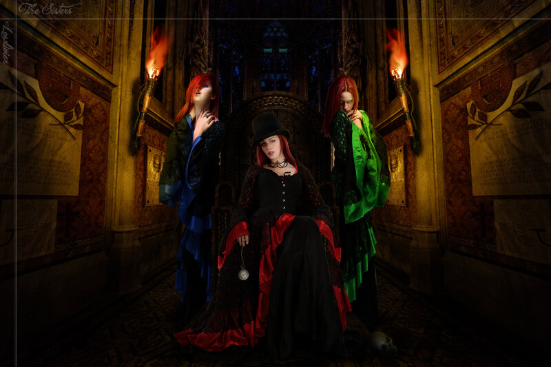 Three Women in Gothic Costumes