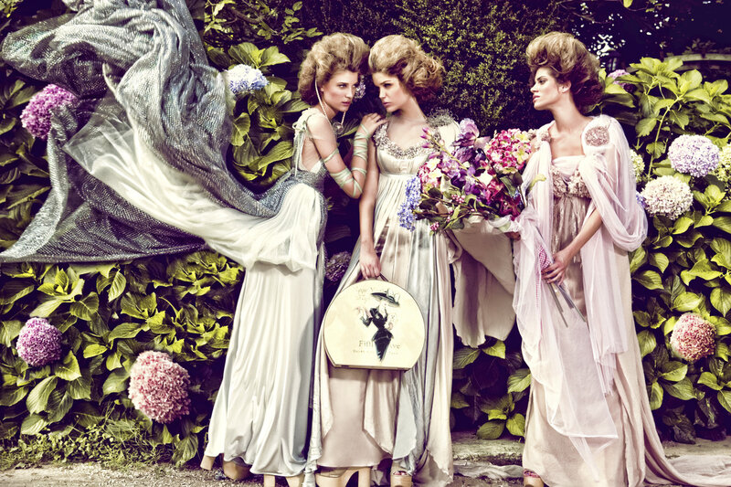 Three Women in Gowns — Green