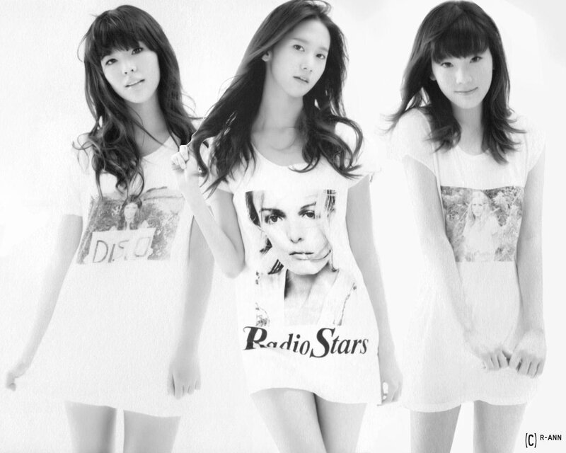 three women in graphic t-shirts