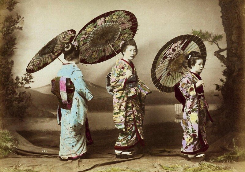 Three Women in Kimonos