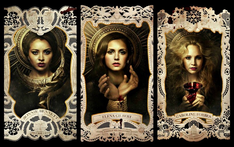 Three Women in Ornate Frames