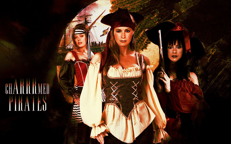 Three Women in Pirate Costumes