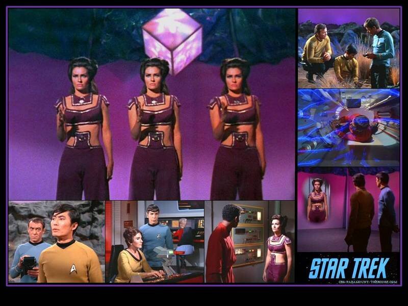 Three Women in Purple Uniforms
