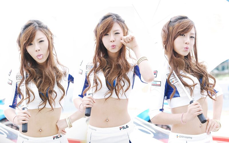 three women in racing outfits