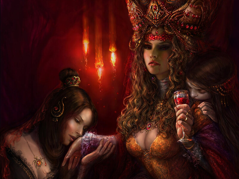 Three Women in Red