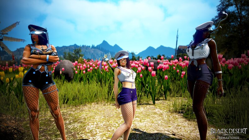Three Women in Uniforms — Pink