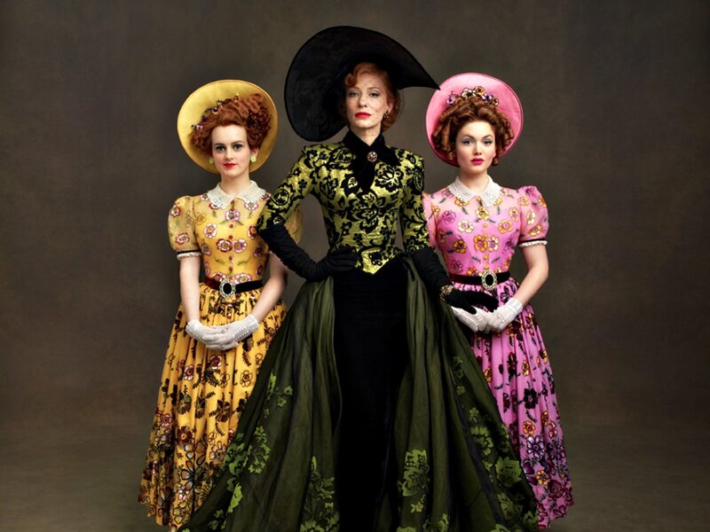 Three Women in Vintage Dresses — Black