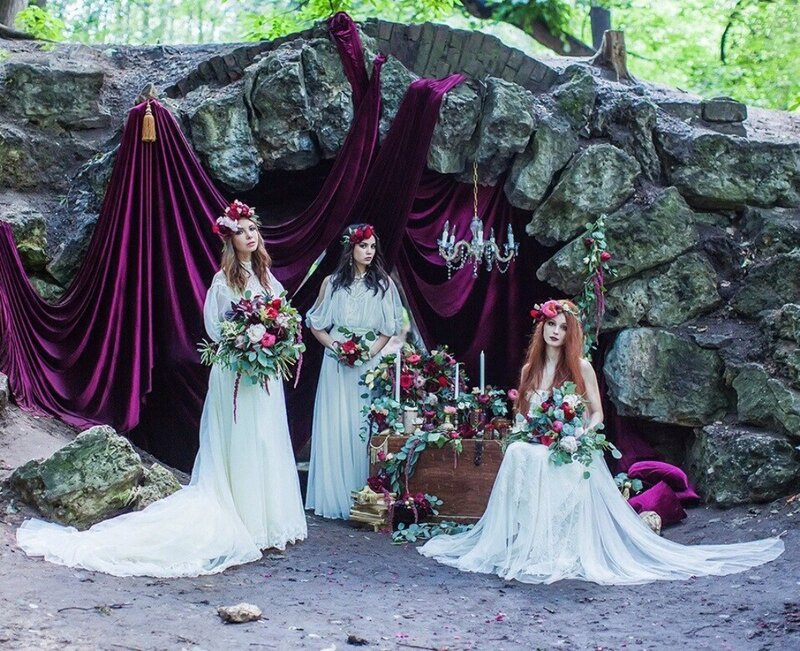 Three Women in White Dresses — Dramatic, Afternoon