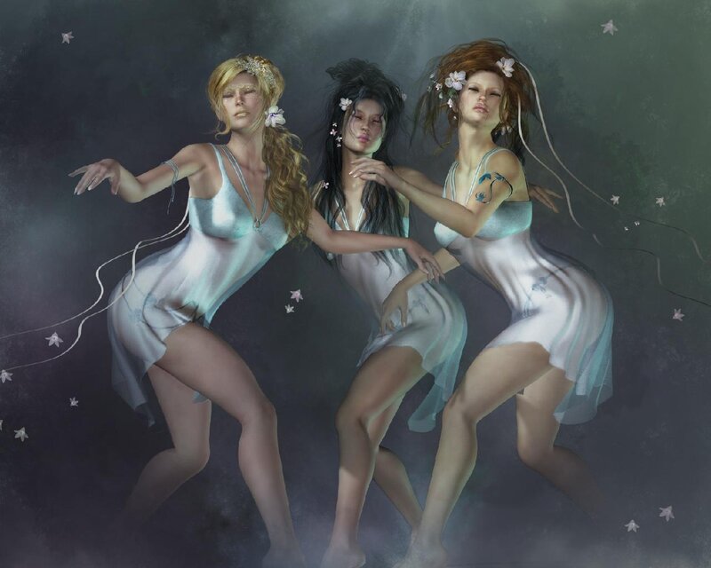 Three Women in White Dresses — Dreamy