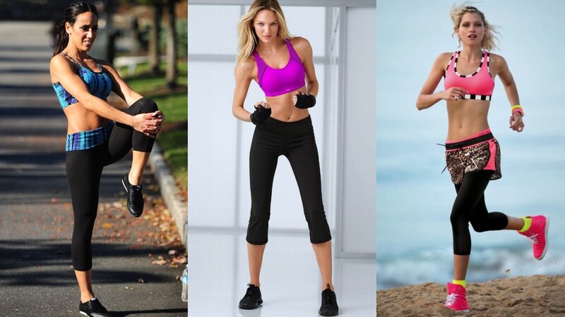 Three Women in Workout Clothes — Black
