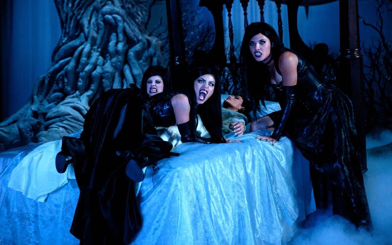 Three Women on a Bed — Blue