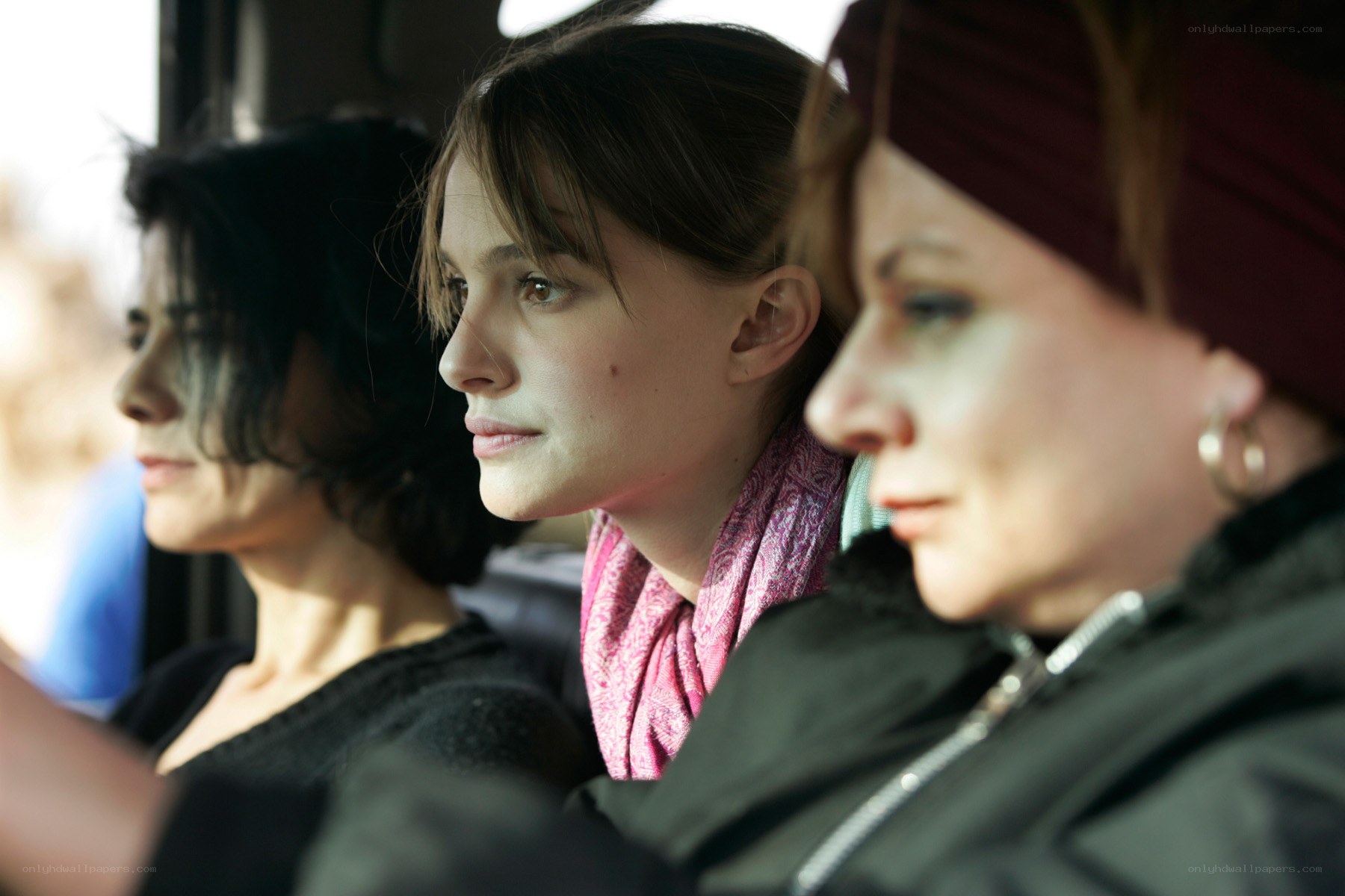 three women on a bus