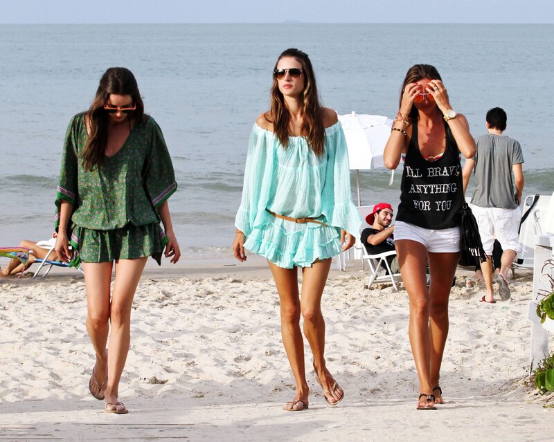 Three Women on Beach — White, Relaxed, Afternoon