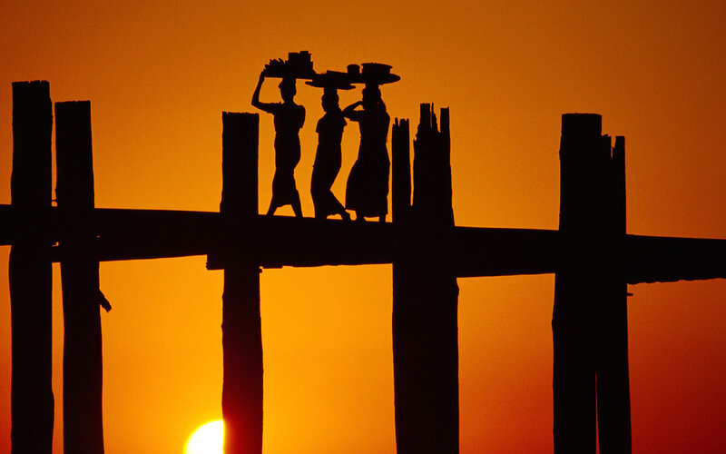 Three Women on Bridge