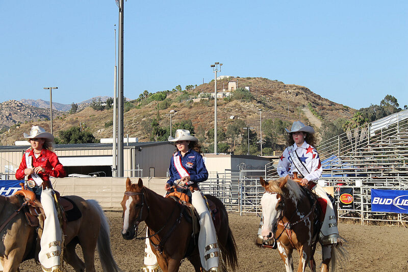Three Women on Horses — Brown, Outdoor