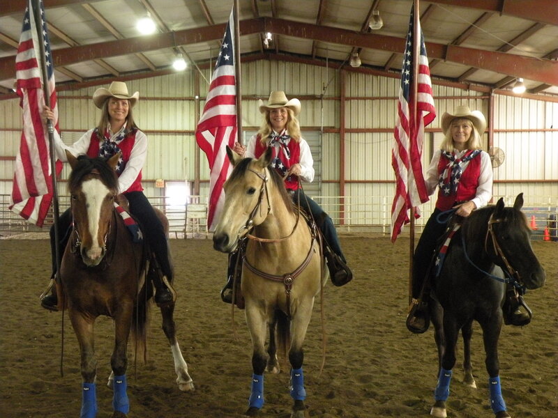 Three Women on Horses — Brown