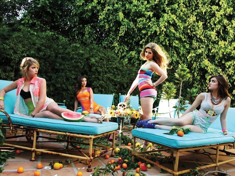 Three Women on Lounge Chairs — Blue