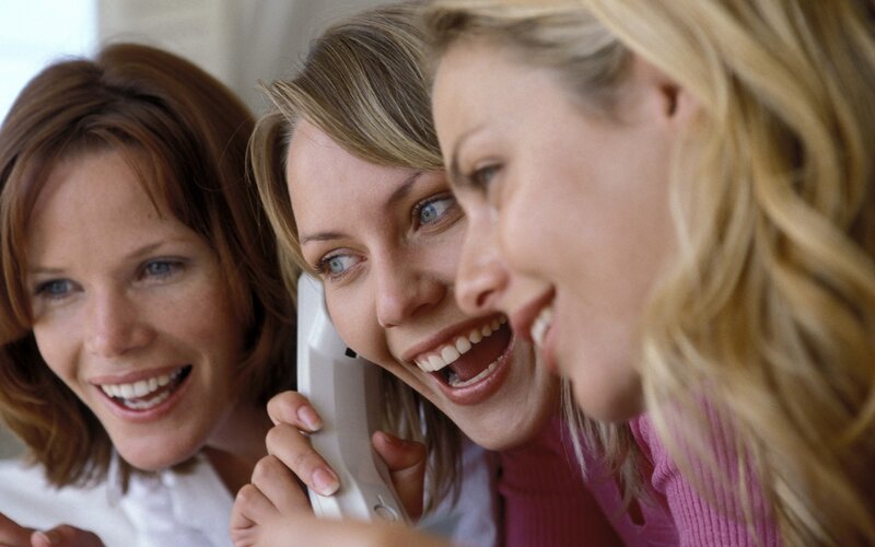 Three Women on Phone