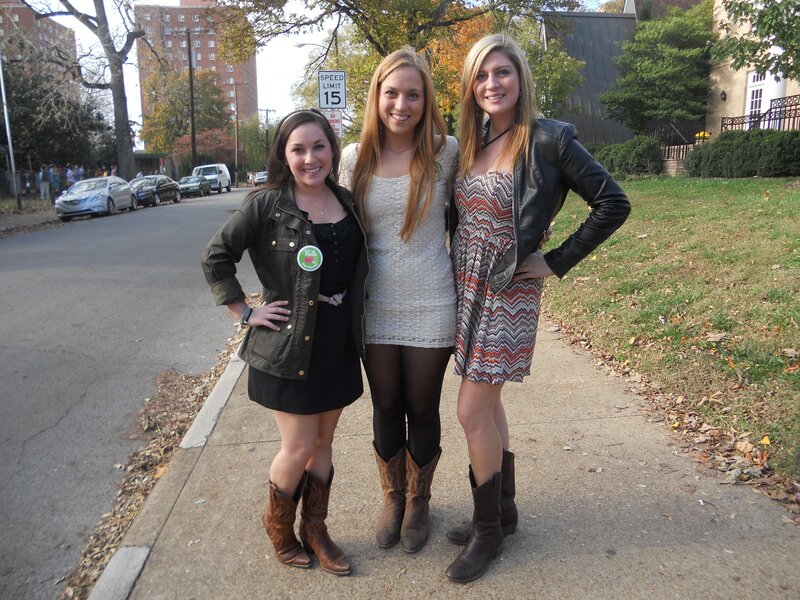 Three Women on Sidewalk
