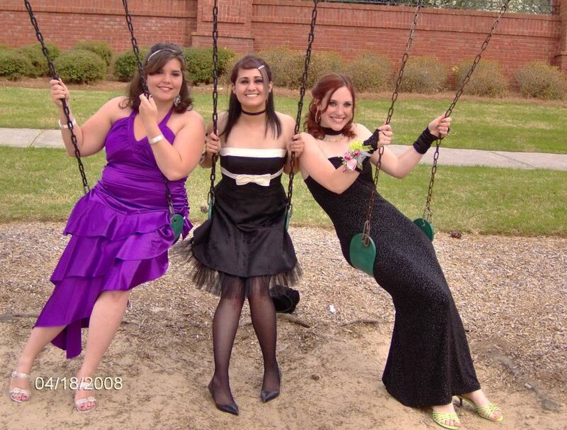 Three Women on Swings — Purple
