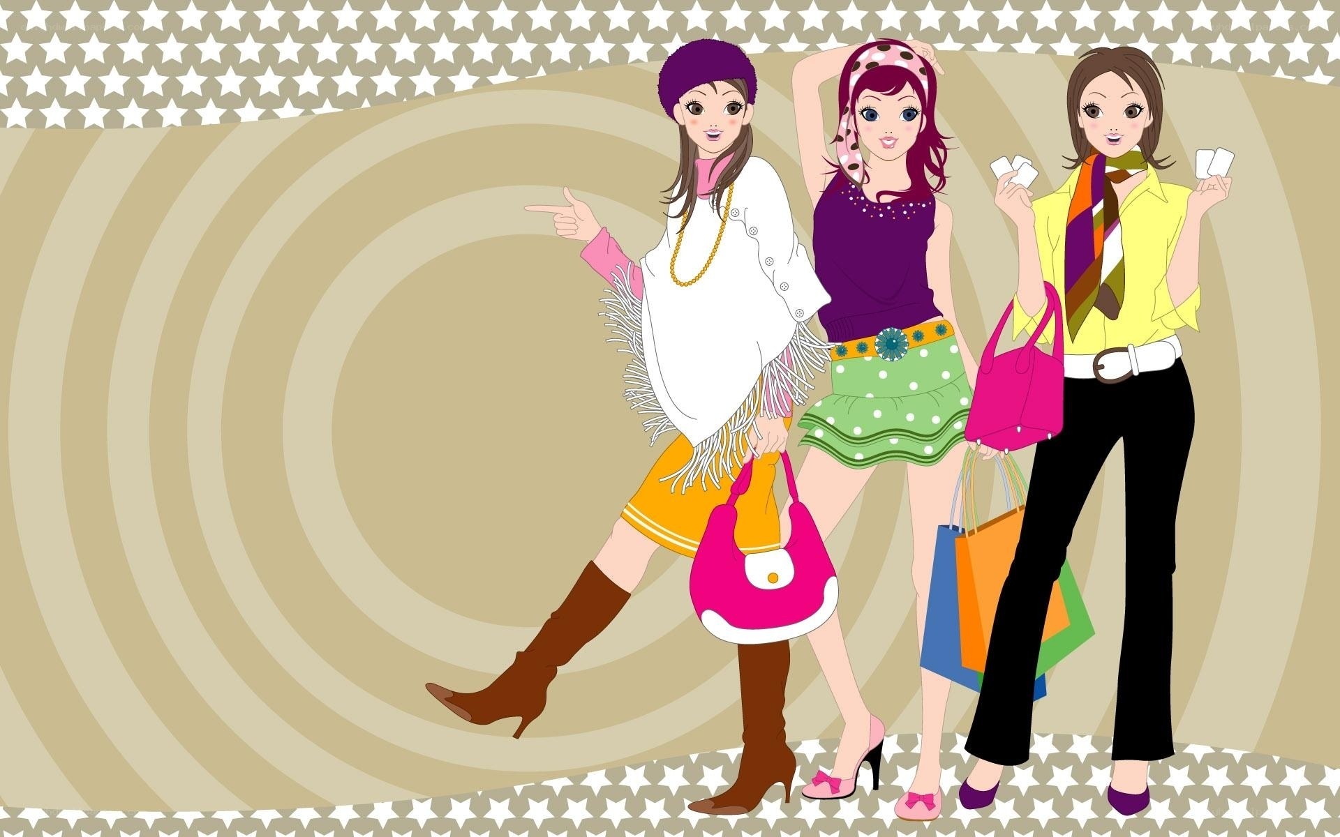 three women shopping together