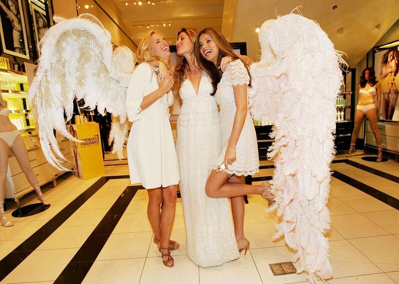 Three Women with Angel Wings — White, Joyful