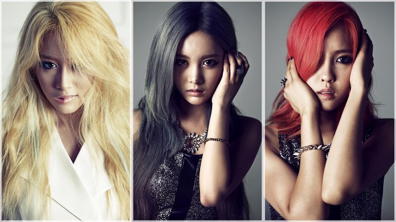 three women with colored hair