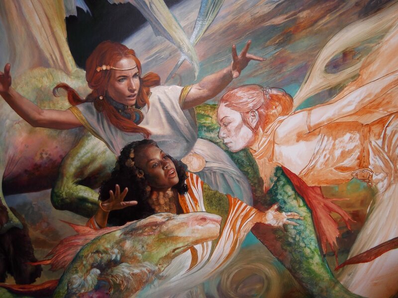 Three Women with Dragon