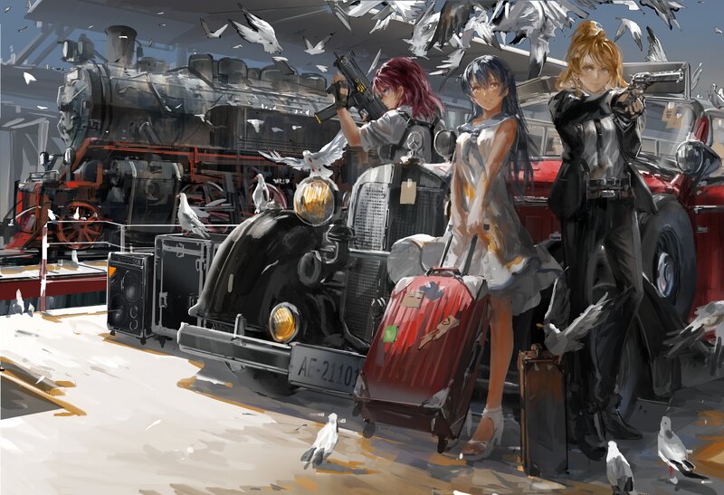 Three Women with Guns — Gray
