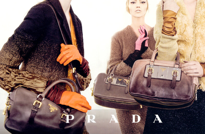 Three Women with Handbags — Brown