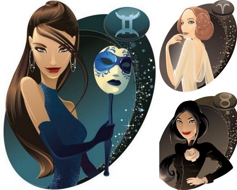 Three Women with Zodiac Symbols