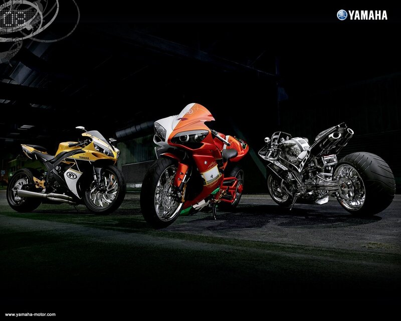 Three Yamaha Motorcycles — Black
