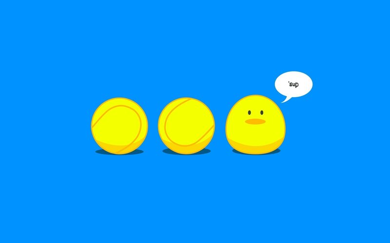 three yellow balls with duck