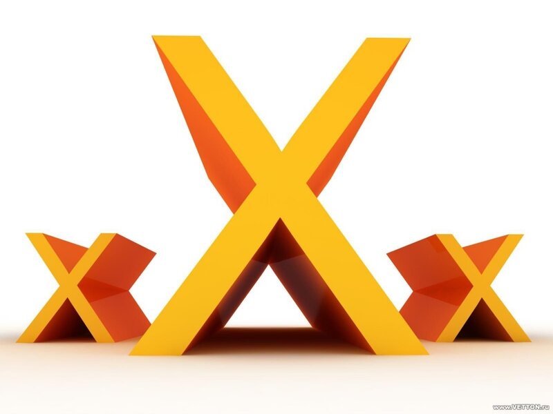 three yellow X shapes