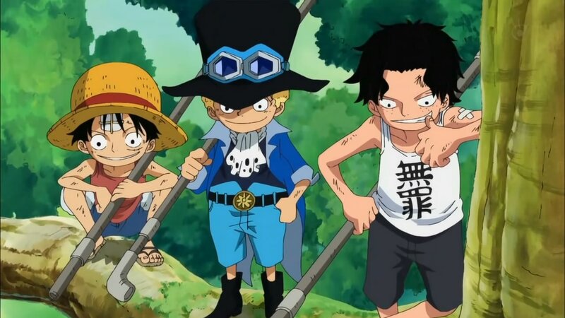 Three young boys in a forest