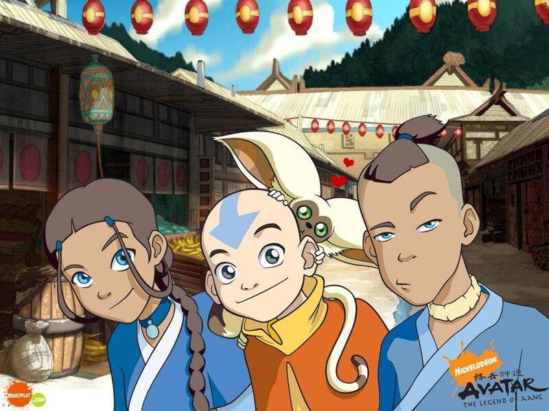 Three Young Characters — Blue, Peaceful