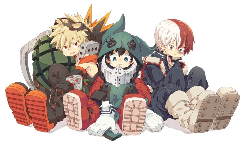 Three Young Heroes Sitting