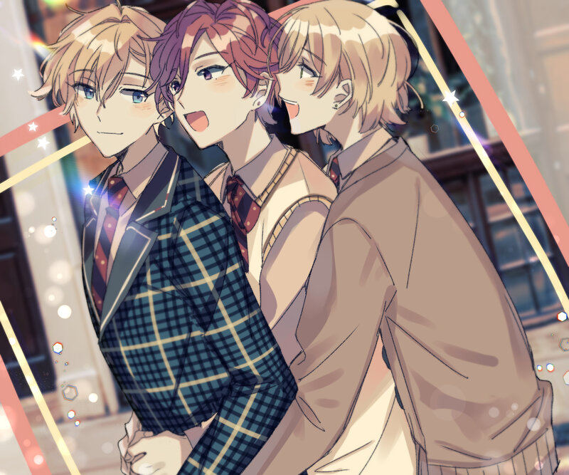 Three Young Men in School Uniforms — Brown