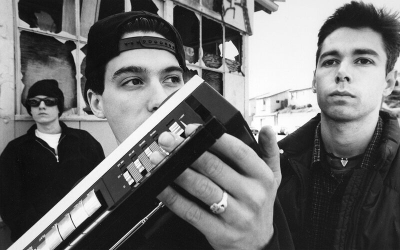 Three Young Men with Boombox — Black