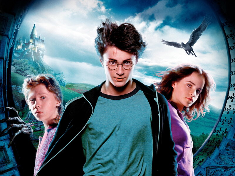 Three Young People in Front of Castle
