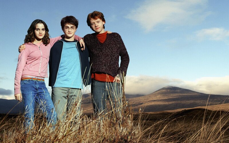 Three Young People Standing — Blue, Serene