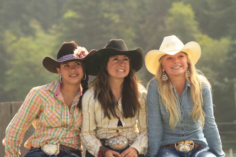 Three Young Women in Cowboy Hats