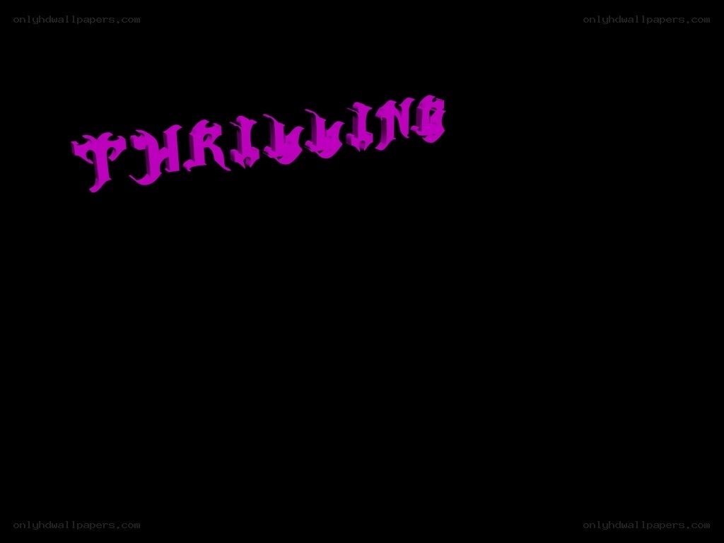 Thrilling text on black background