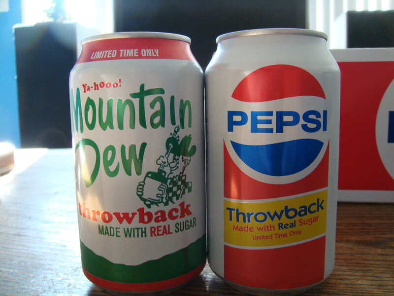 Throwback soda cans
