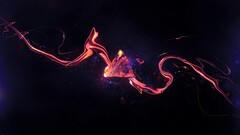 3d abstract artwork shapes digital art colorful red pink