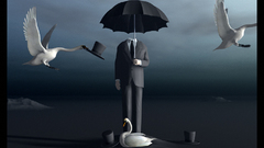 3d abstract faceless Birds